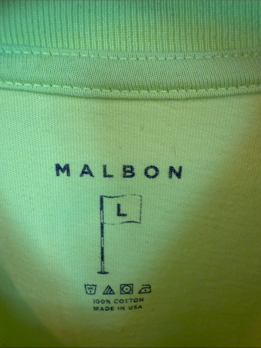Malbon Golf Men's Neon Yellow Crew Neck T-Shirt - Picture 2 of 4